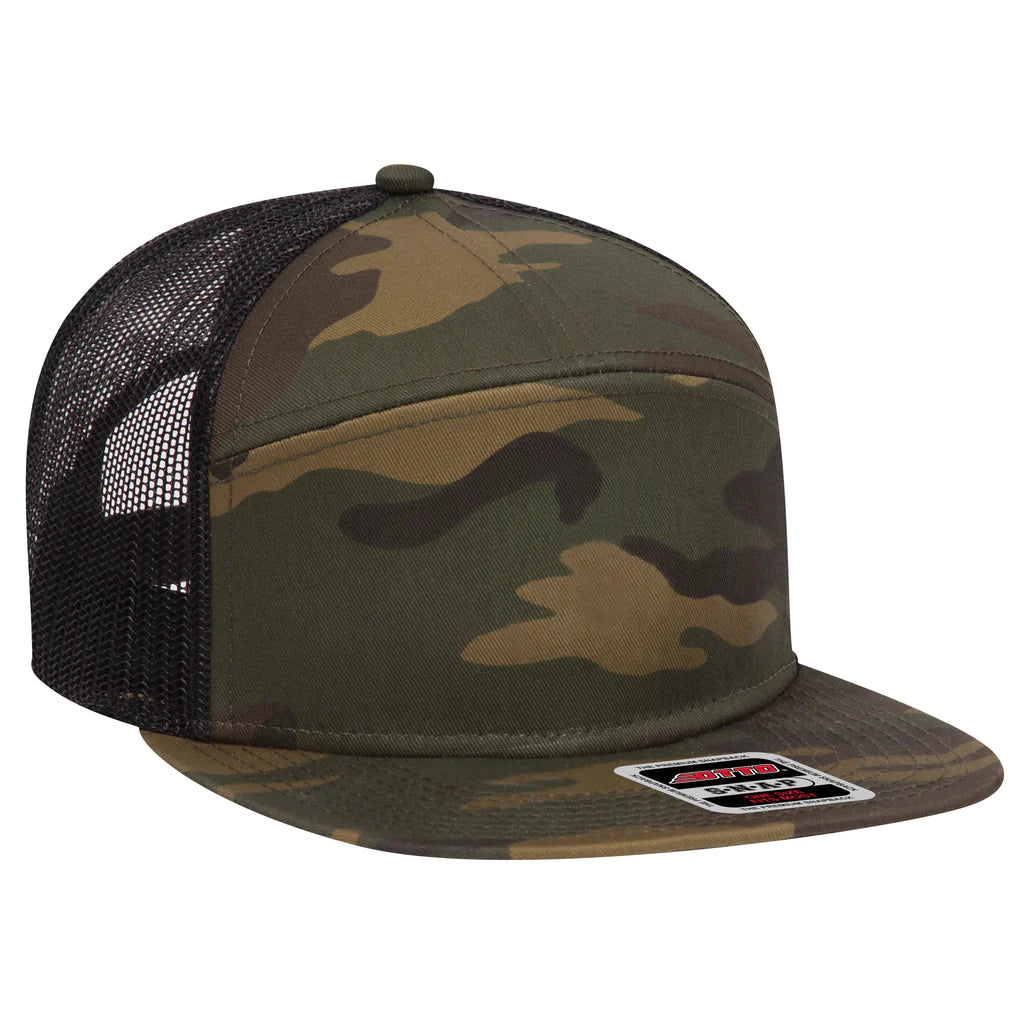 Overtime Hours w/Flag Leather Patch Hat