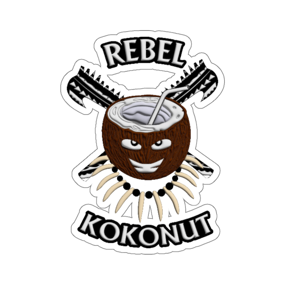 Rebel Kokonut Kiss-Cut Stickers