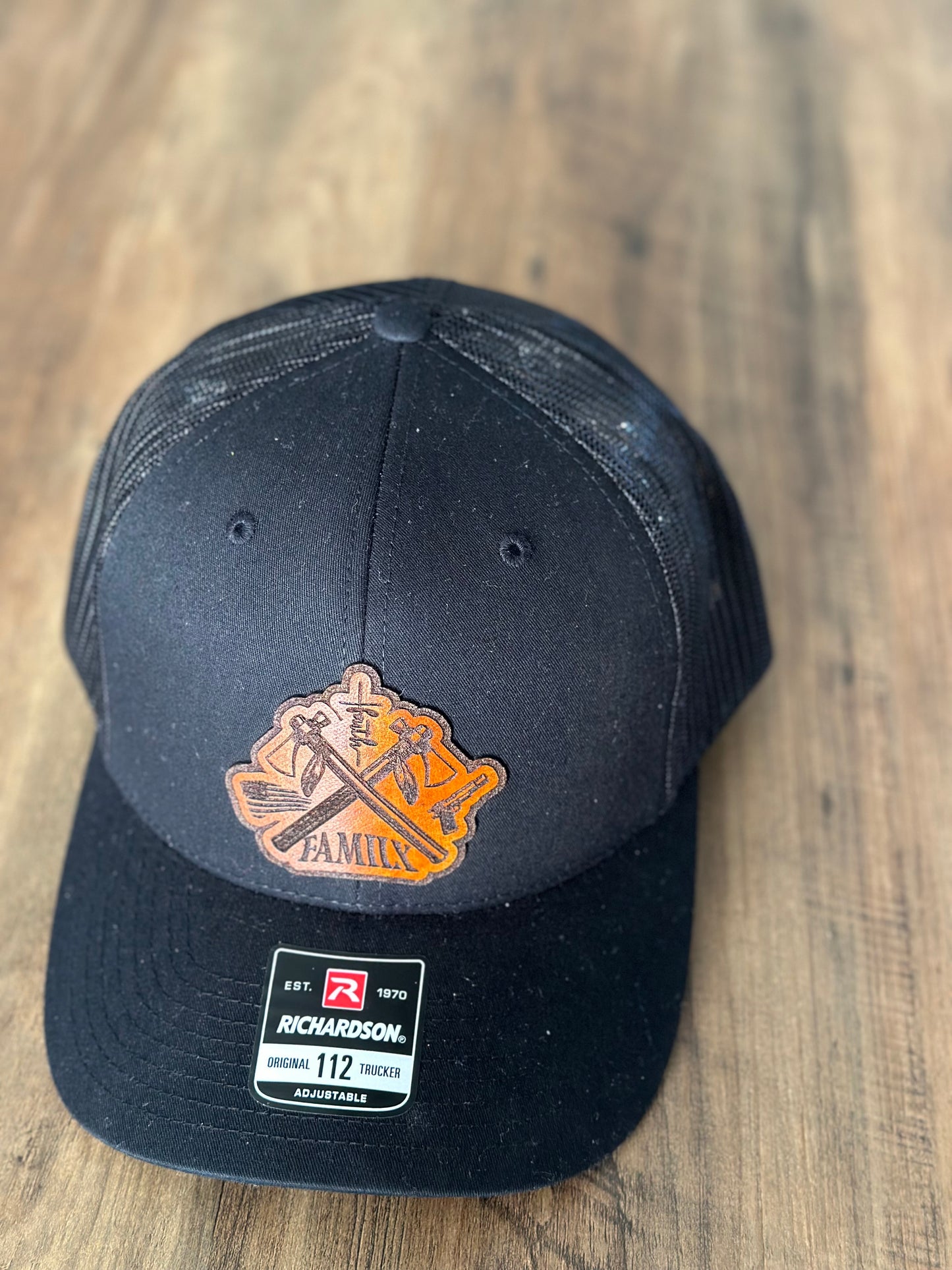 Family/ Country/Faith Leather Patch Hat